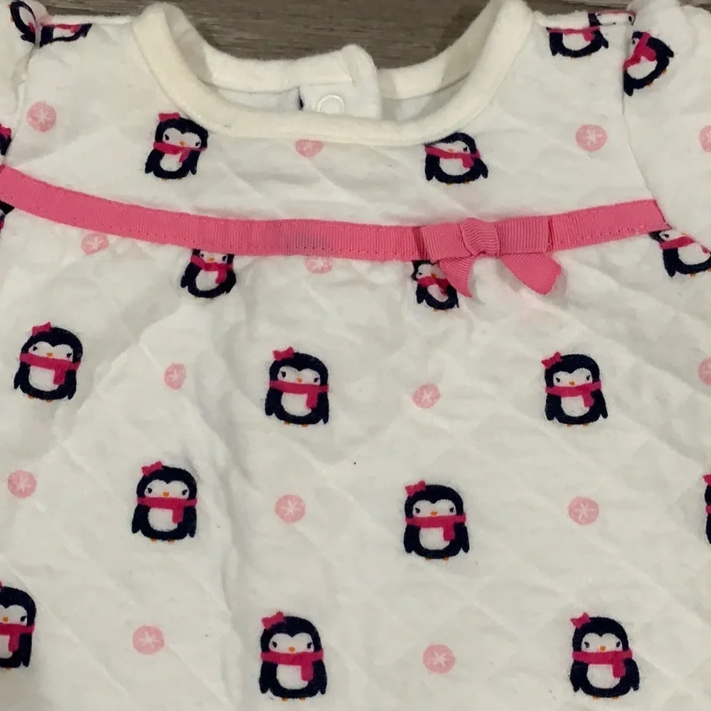 Gymboree Quilted Penguin Baby Girl One Piece